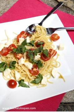 spaghetti tomates basilic fin