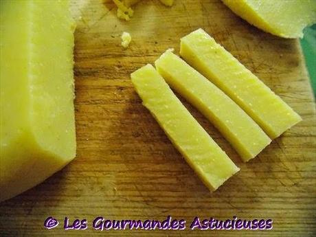 Tagliatelles de courgettes, frites de polenta et tofu à la moutarde