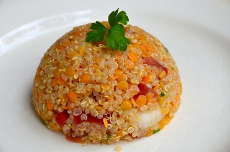 Salade de quinoa aux lentilles corail