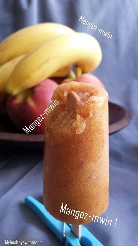 glace smoothie pêche-banane