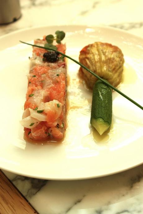 tartare de bar et saumon mi-fumé © P.Faus tartare de bar et saumon mi fumé © P.Faus