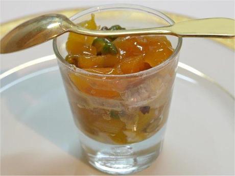 Verrines de foie gras aux abricots épicés