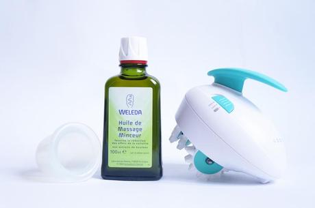Objectif plage Cellu-cup Huile massage minceur Weleda Masseur anti-cellulite Nocibe test avis