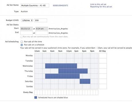 facebook outil de planification publicité 645x500 Facebook offre un calendrier de diffusion des publicités aux annonceurs