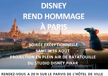 A ne pas manquer ! Ce samedi 16 août à Paris Plage,  projection exceptionnelle de RATATOUILLE !