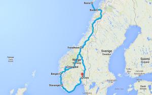 Itinéraire pour un tour de la Norvège