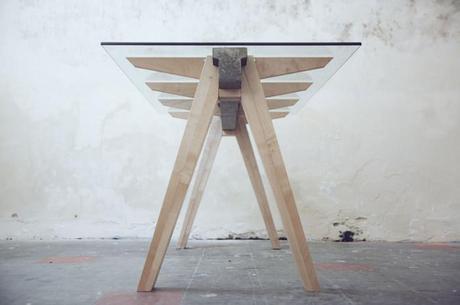 Beam Desk 2.0 le bureau bois béton verre par le Studio Temper