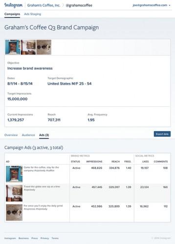 instagram publicités statistiques mesure 358x500 Instagram dévoile des outils de mesure pour les Marques et entreprises