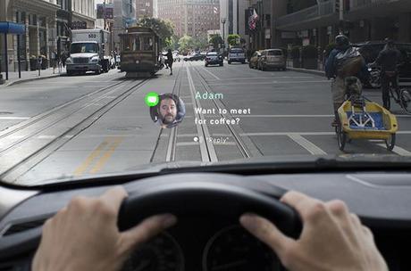 Les fonctionnalités du smartphone projetées dans le champ de vision du conducteur