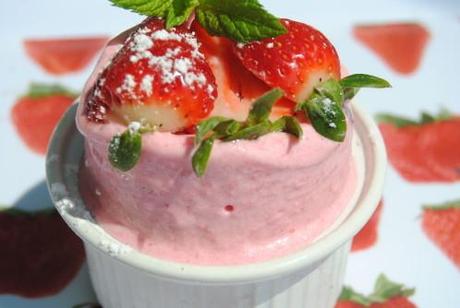 Soufflés glacés aux fraises