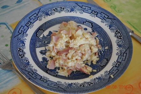 Risotto au jambon gratiné au four