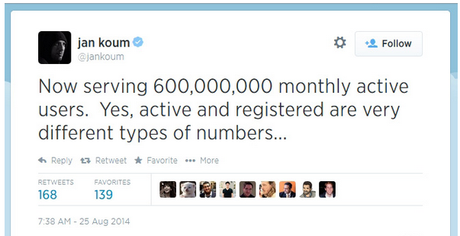 Whatsapp compte plus de 500 million d’utilisateurs actifs chaque mois tweet whatsapp