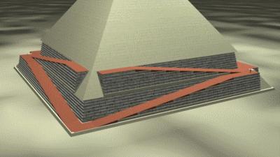 Une nouvelle hypothèse sur la construction des pyramides: le concept de conversion d'une structure initiale à degrés en pyramide lisse