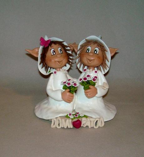 Figurine pour gâteau mariage elfique gay