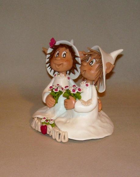Figurine pour gâteau mariage elfique gay