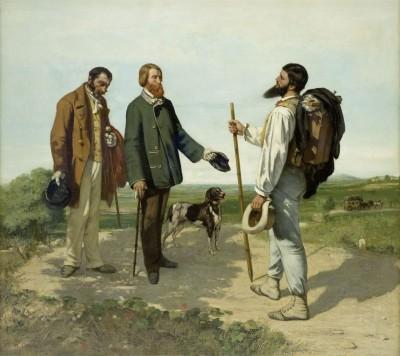la rencontre du jour, Bonjour Monsieur Courbet, musée fabre de Montpellier 1854 300mmx267mm