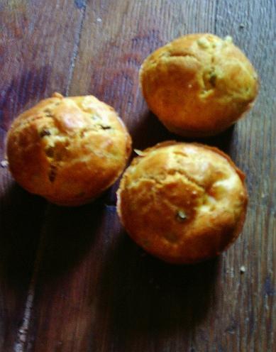 muffins salé au surimi petits pois et curry