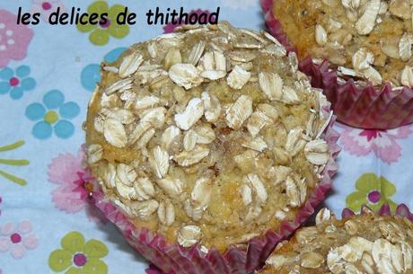 muffins aux abricots-raisins secs, et flocons d'avoine