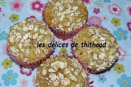 muffins aux abricots-raisins secs, et flocons d'avoine