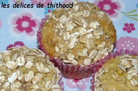 muffins aux abricots-raisins secs, et flocons d'avoine