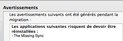 L’assistant migration de Mac OS X L’assistant migration de Mac OS X