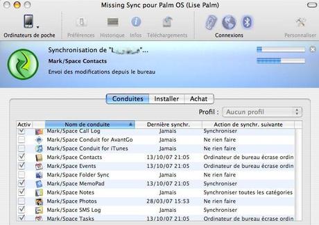 Synchroniser Mac et Palm Synchroniser Mac et Palm