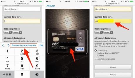 Scanner votre carte bancaire lorsque vous faites une transaction sur Safari ios8 700x406 iOS8 : 10 astuces utiles pour votre iPhone et iPad