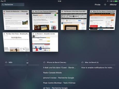L’affichage des onglets en vignette sur l’iPad 666x500 iOS8 : les nouveautés que vous trouverez sur Safari