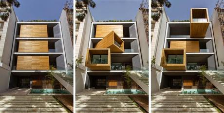 Une maison à façade pivotante par NextOffice, à Téhéran, en Iran - Architecture