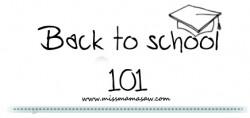 back to school 101