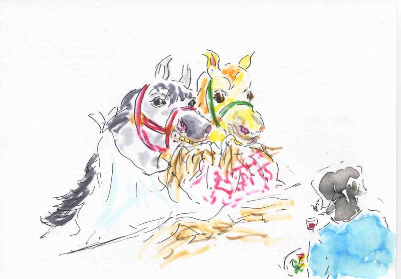 5b) manger avec les chevaux de bois 5b) manger avec les chevaux de bois