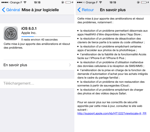 iOS 8.0.1 est disponible (NE PAS INSTALLER) 8.0.1
