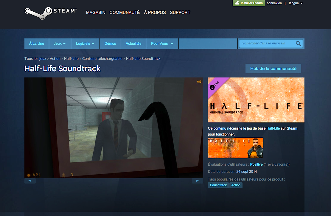 half life Valve offre ses soundtracks sur Steam... si vous possédez déjà les jeux !