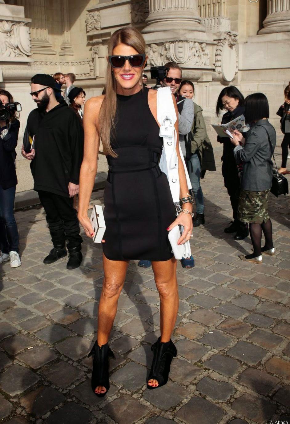Look de Fashion Week : Anna Dello Russo en total look Alexander Wang pour H&M...