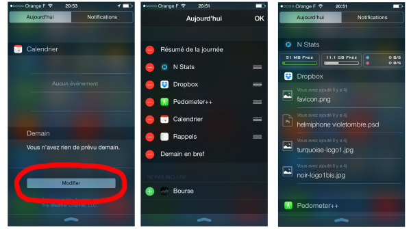 Les widgets pour iOS 8