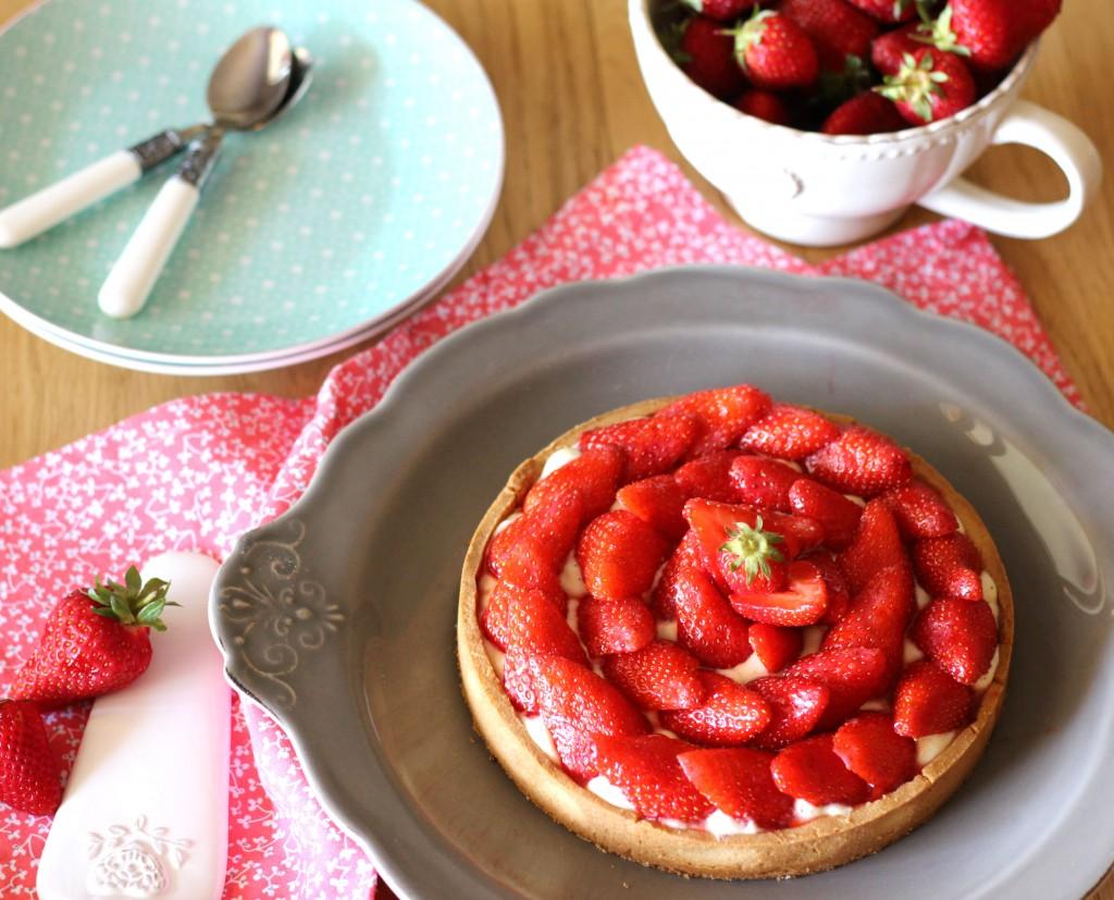 Tarte aux fraises à la crème diplomate