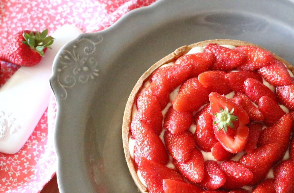 Tarte aux fraises à la crème diplomate