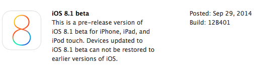 iOS 8.1 b1 dispo pour les développeurs