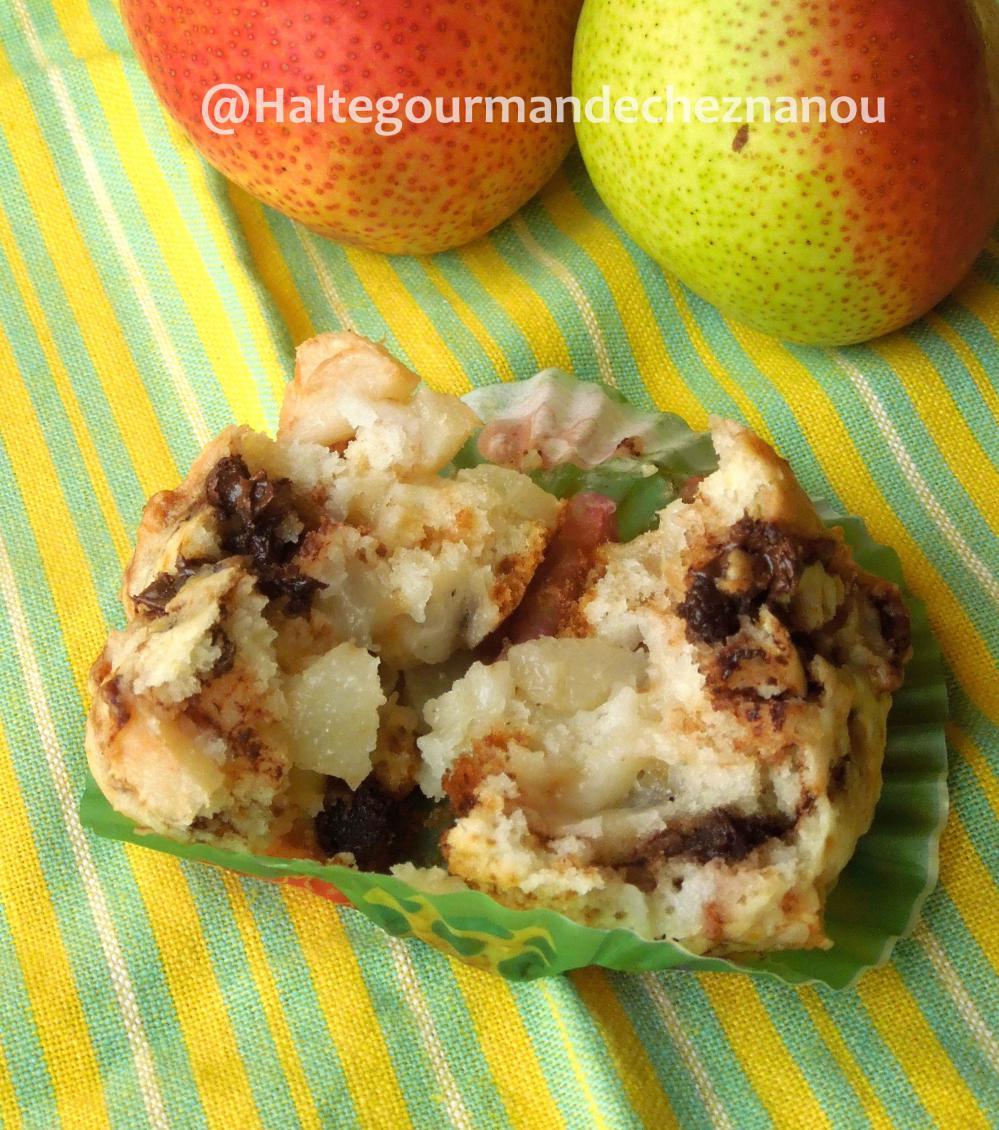 muffin eggless poire choco open