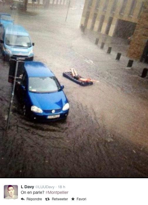 Il font du kayak dans les rues de Montpellier Montpellier-pluies-septembre2014-02