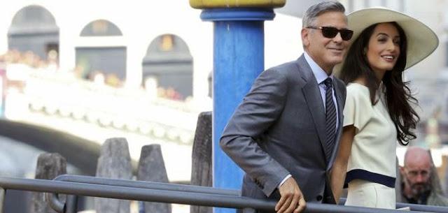 Le mariage civil à la mairie de Venise de Georges Clooney et Amal Alamuddin