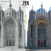 La Basilique Sainte-Clotilde en 1907.