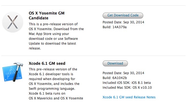 OS X Yosemite GM