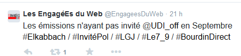 Suivez ce compte, c’est un ordre ! @EngageesDuWeb UDI