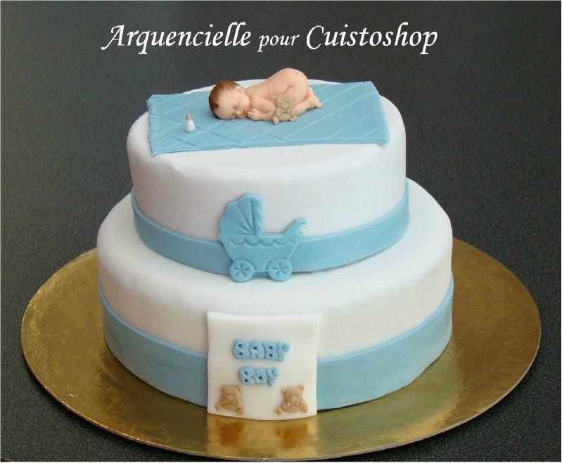 Tutoriel vidéo : Gâteau de naissance, baby shower, pas à pas, Gâteau à étage naissance