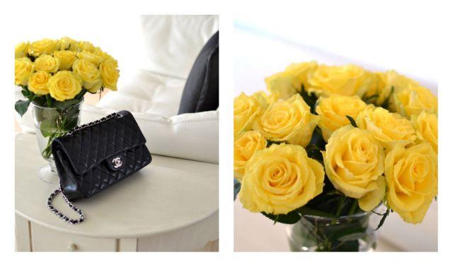Today’s detail Chanel bag and yellow roses
