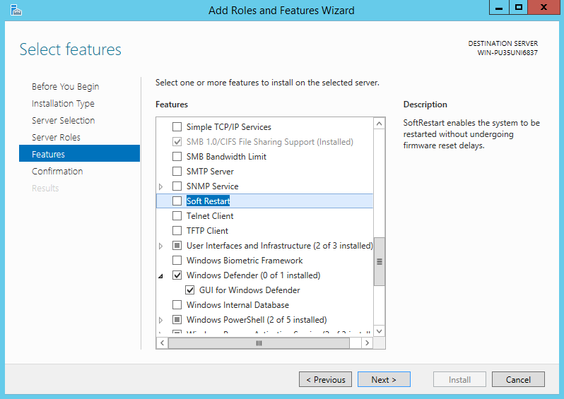 Soft Restart sur Windows Server Technical Preview