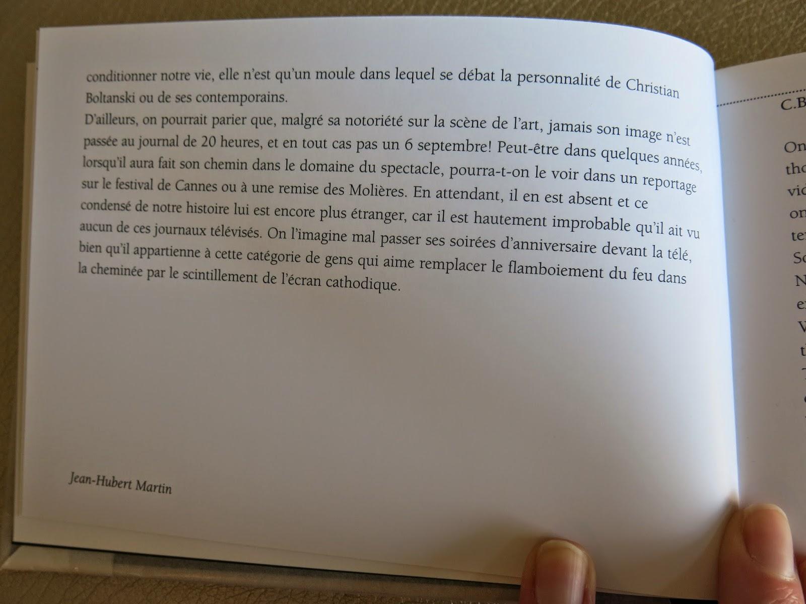 Les éléments essentiels qui ont marqué sa vie, Boltanski Les éléments essentiels qui ont marqué sa vie, Boltanski
