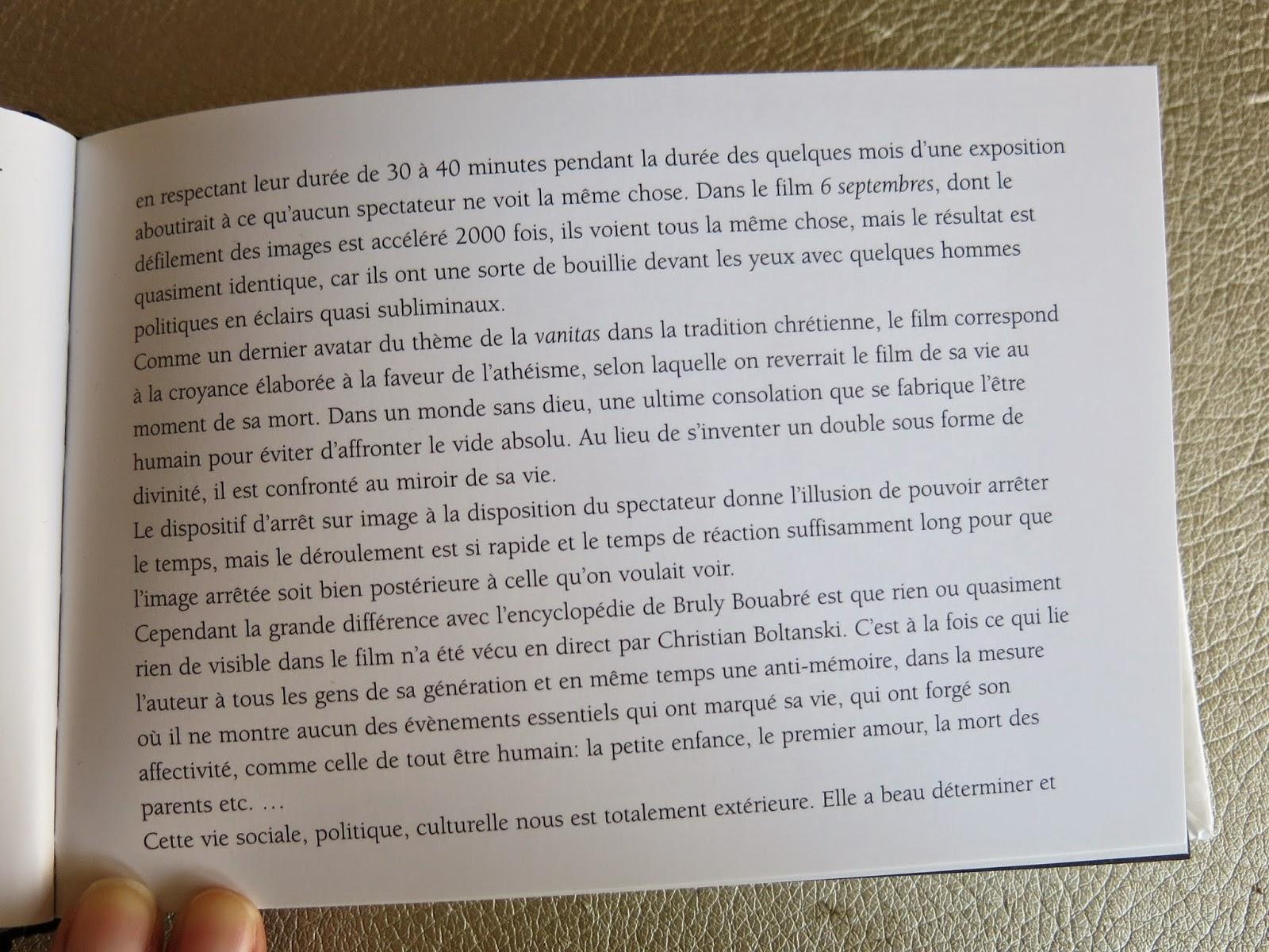 Les éléments essentiels qui ont marqué sa vie, Boltanski Les éléments essentiels qui ont marqué sa vie, Boltanski