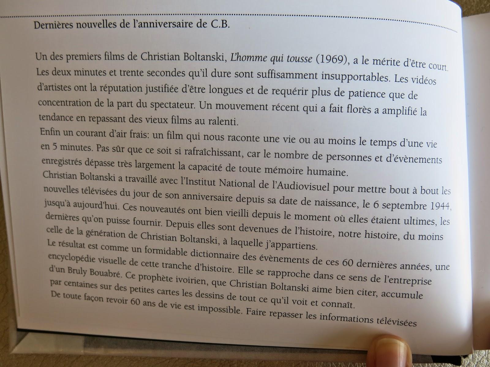 Les éléments essentiels qui ont marqué sa vie, Boltanski Les éléments essentiels qui ont marqué sa vie, Boltanski